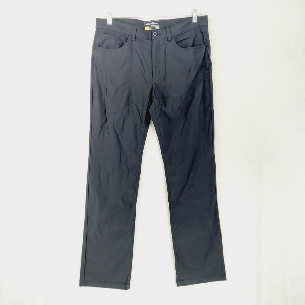 Eddie Bauer Black Mid-Rise Travex Straight Leg Ankle Pants 3786